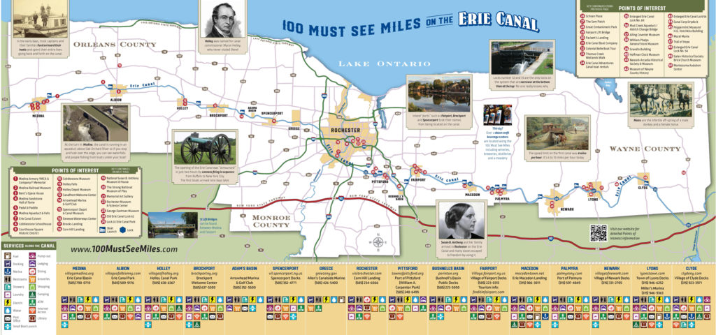 Map of 100 Must See Miles on the Erie Canal